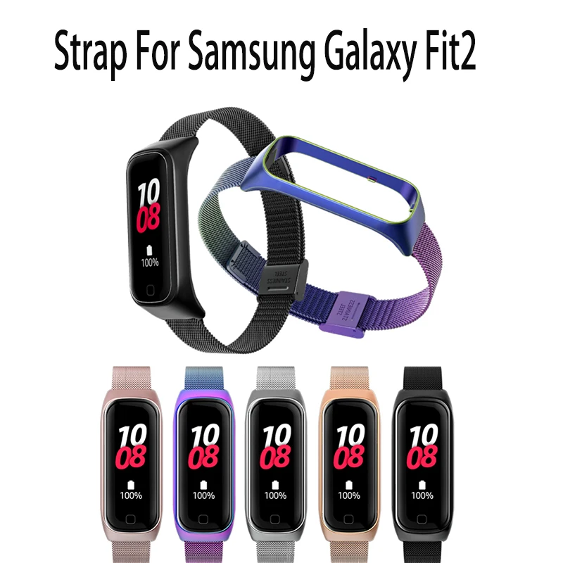 

2021 New Stainless Steel Band For Samsung Galaxy Fit 2 Metal Replacement Strap Wristband For Samsung Galaxy Fit2 R220 Bracelet