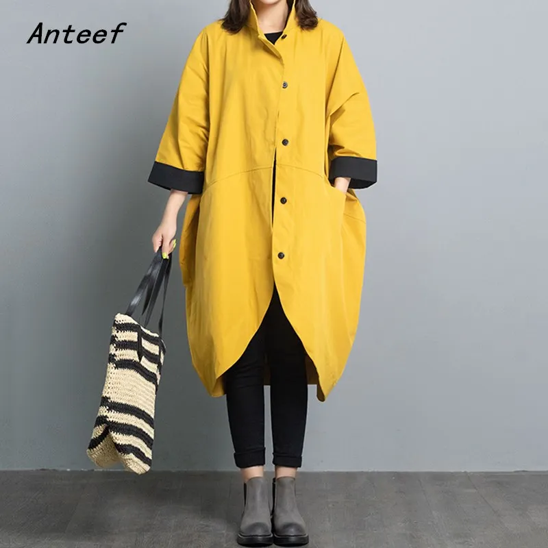 cotton plus size Oversized vintage women causal loose midi spring autumn shirt dress elegant clothes ladies dresses