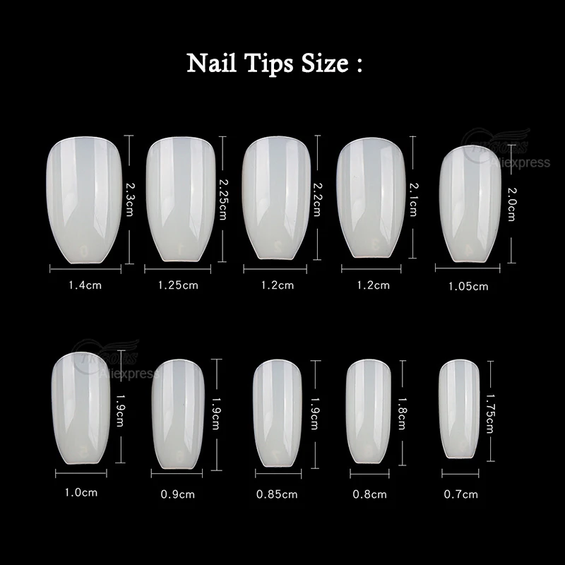 500Pcs/Bag Short Coffin Nails Full Cover Ballerina Fake Nails Art Square Ballet Shape False Nail Art Tips DIY Fingernails