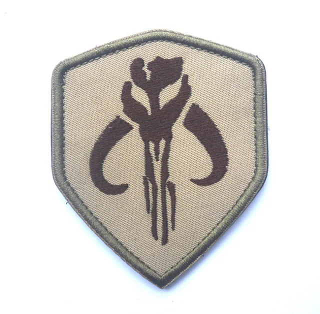 4 FABRIC KHAKI Боба Фетт мандалорианский банта Череп 3D тактический ПВХ Резиновый патч - Цвет: 4 FABRIC KHAKI