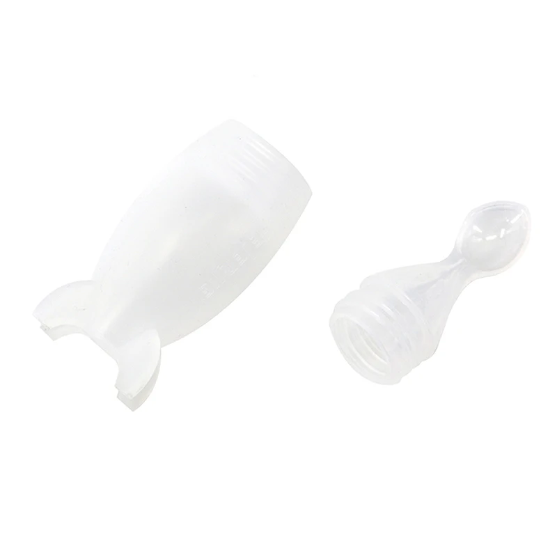 

Newborn Baby Squeezing Feeding Bottle Infant Cereal Food Supplement Feeder Safe Tableware Tools Silicone Training Rice Spoon