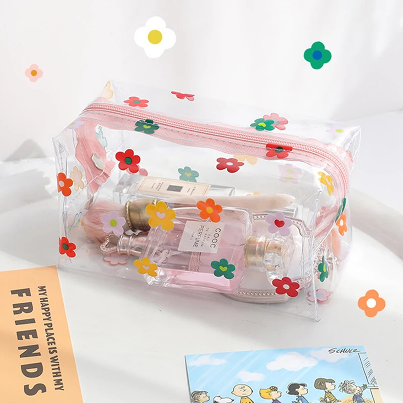 

1pc Waterproof Transparent Cosmetic Bag PVC Pencil Bag Travel Protable Make Up Bag