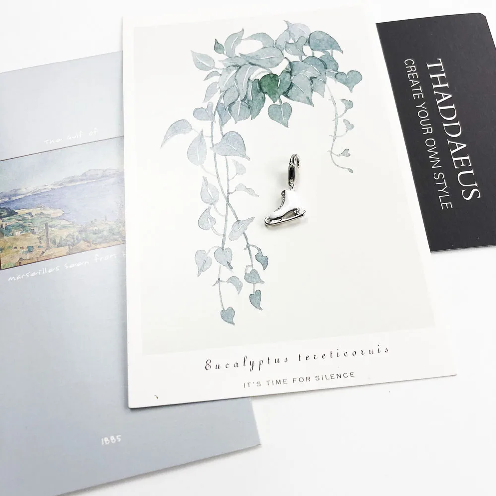 Модные ювелирные изделия живой 3D белая эмаль ледяная подвеска скейтборт шарм