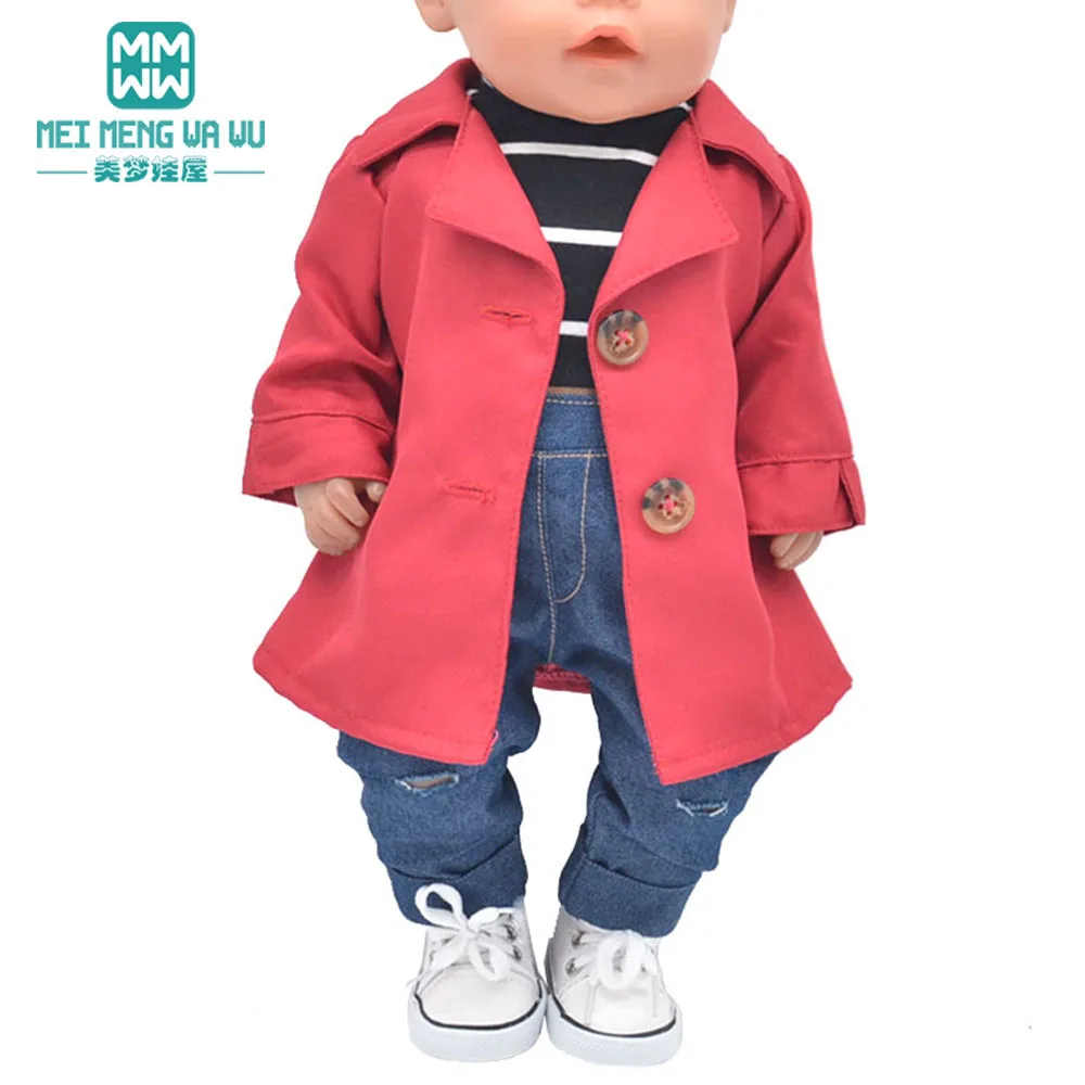 

Clothes for doll fit 43cm toy new born doll accessories fashion cotton jacket, shirt, dress