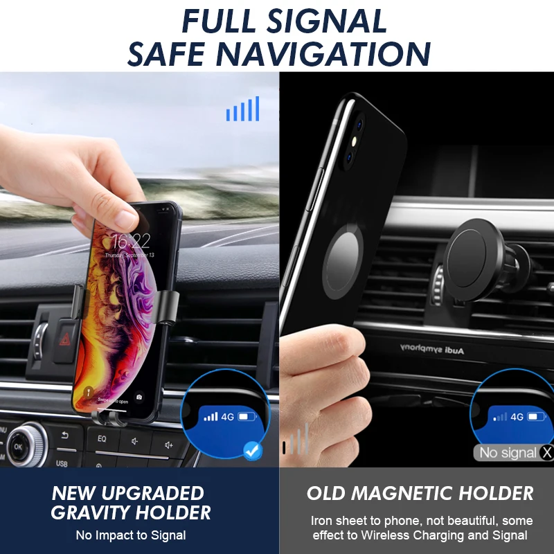 jellico gravity car holder for phone in car air vent clip mount no magnetic mobile phone holder cell stand support for iphone x free global shipping