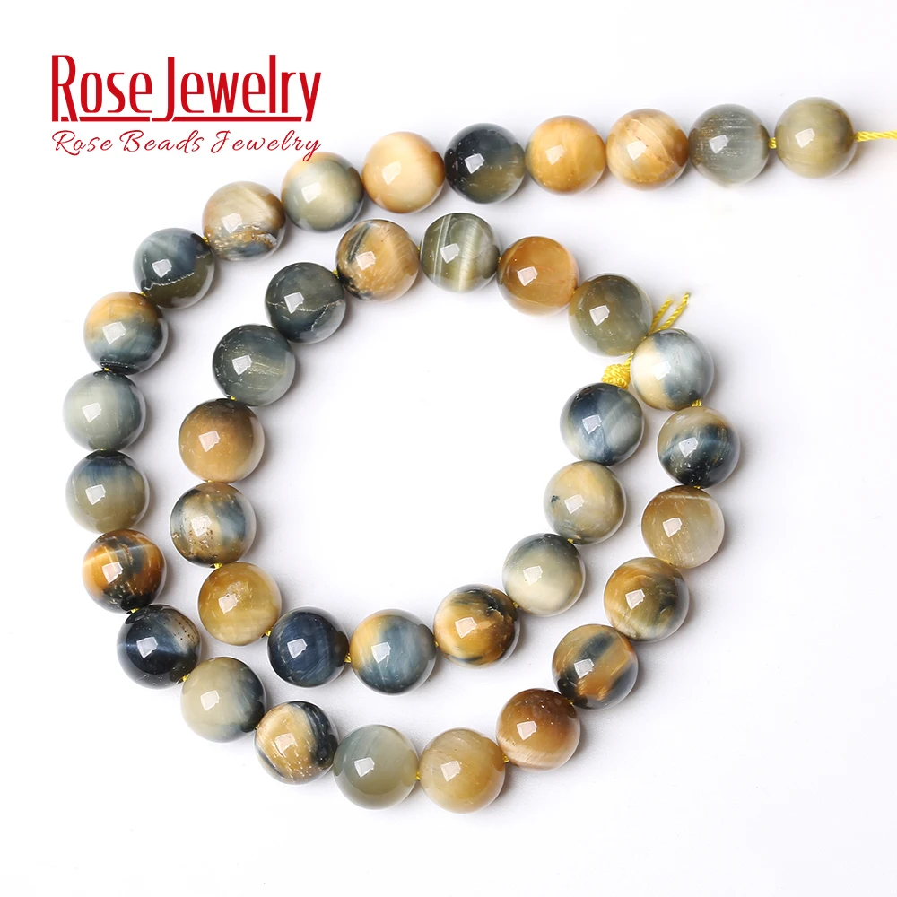 

Free Shipping Natural Stone Dream Blue Tiger Eye Agates Round Loose Beads 15" 4 6 8 10 12 14 MM Pick Size For Jewelry Making
