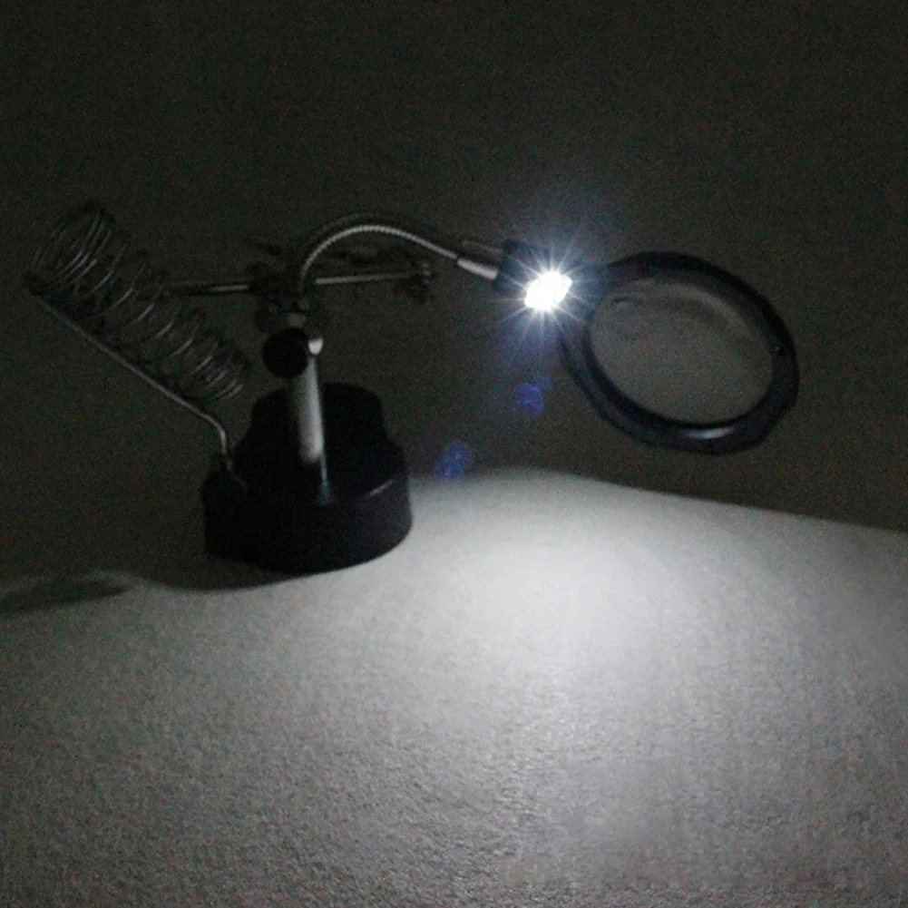 Регулируемый 3.5X 12X Полезная помощь ручной зажим светодиодный стекло s