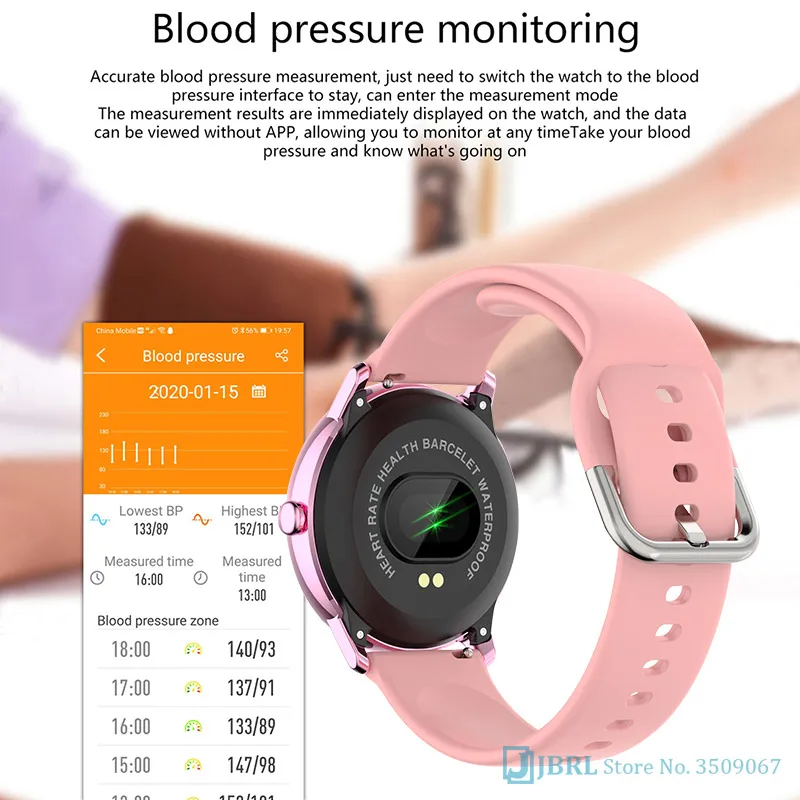 smart watch women ladies electronics sports clock for android ios fitness tracker pressure full touch smartwatch smartwatch free global shipping