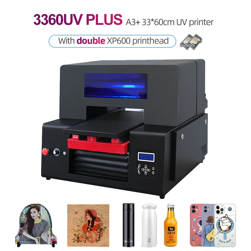 

UV DTF Printer UV Varnish Printing Machine For Wood Phonecase Glass Metal Crystal Irregular Shape Cylinder Bottle UV printers