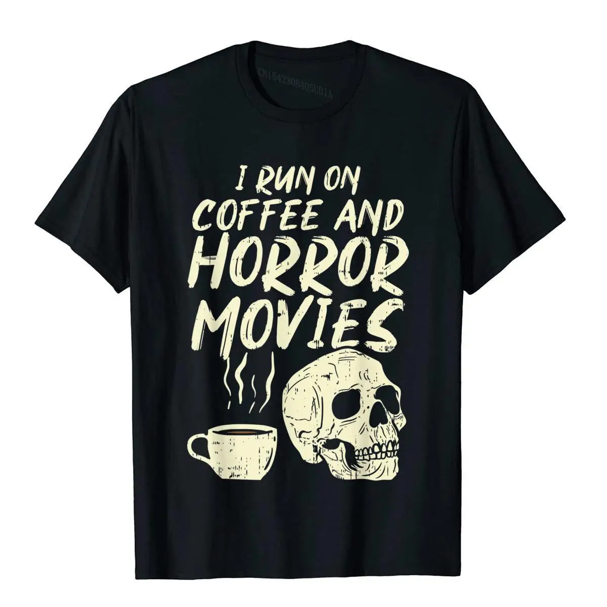 

I Run Coffee Horror Movies Skull Skeleton Fun Halloween 2020 T-Shirt Cotton Men T Shirts Outdoor Tops & Tees Faddish Preppy