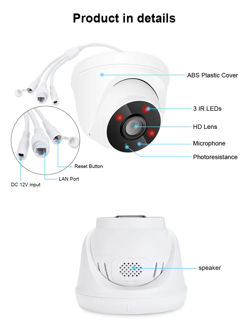 ANRAN Wifi камера IP 1080P камера видеонаблюдения домашняя HD двухсторонняя аудио беспроводная камера безопасности Onvif