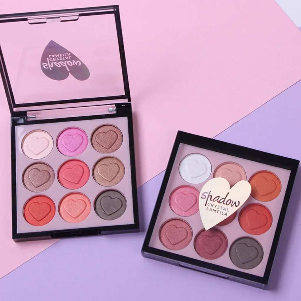 Набор косметики для теней с кистью 9 цветов Палитра макияжа пудра пигмент