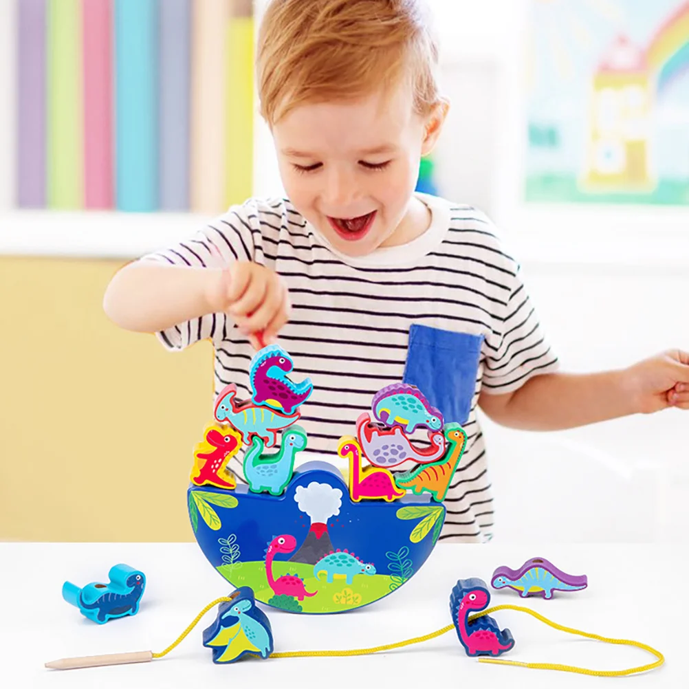 

1 Set Children Cartoon Animal Stacking Games Toys Colorful Wooden Balance Block Toys Montessori Dinosaur Blocks Birthday Gifts