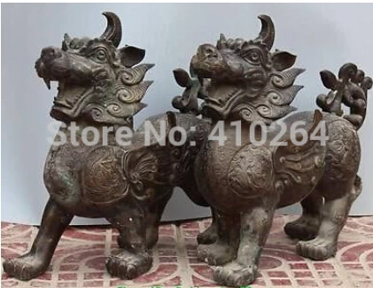 Бесплатная доставка 18 дюймов китайская Бронзовая фэн-шуй Флай дракон чудовище