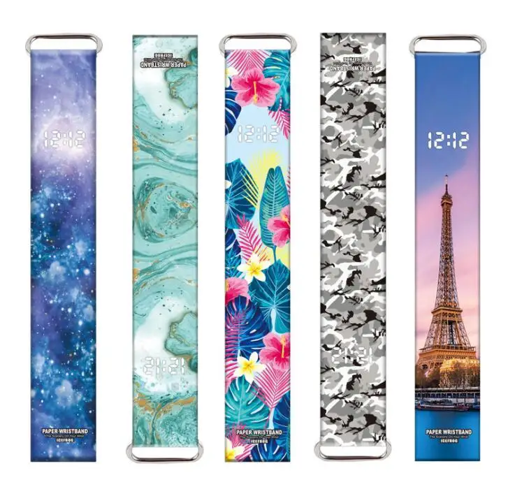 2018 мужские и женские новые светодиодные часы бумажные креативные модные