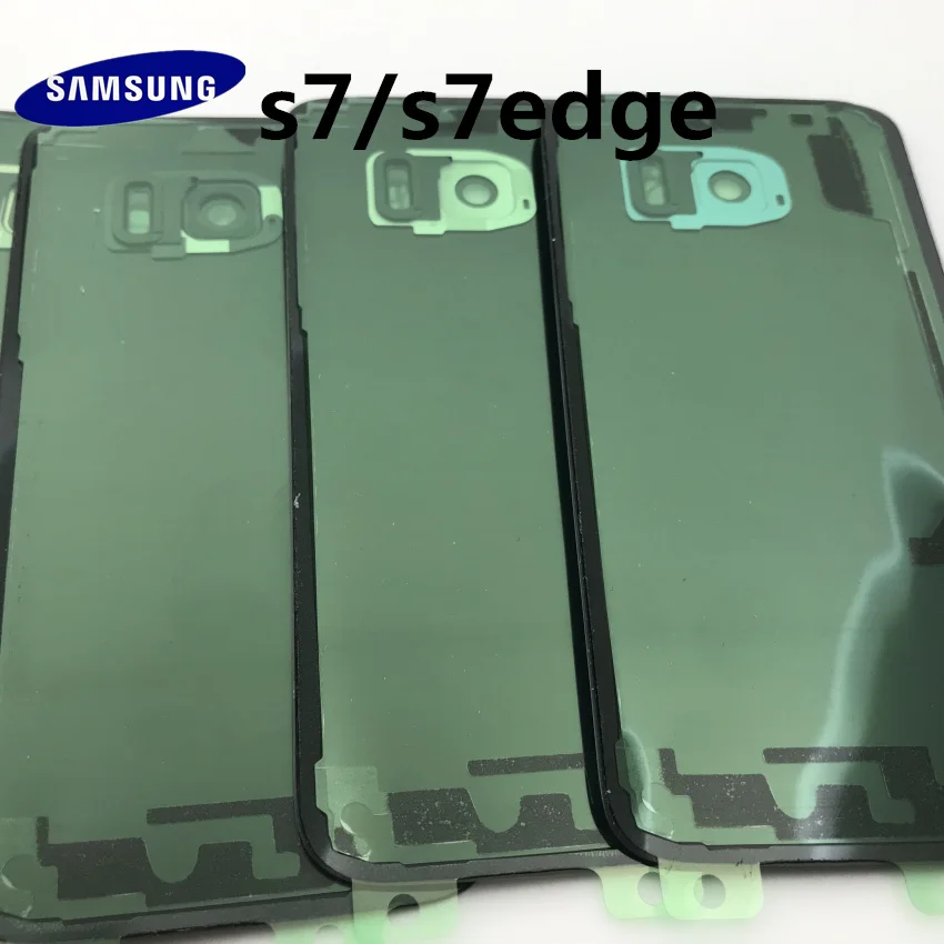 Оригинальное стекло для SAMSUNG Galaxy S7, G930, S7 edge, G935, задняя крышка батареи, задняя крышка, корпус, чехол, Замена+ клейкая наклейка