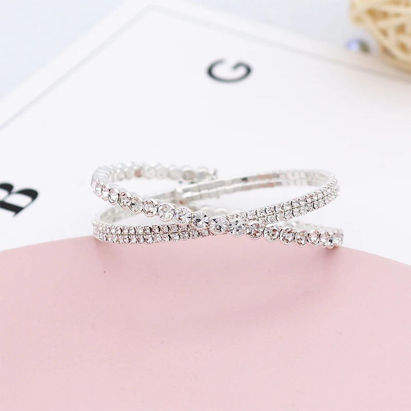 QYY изящный австрийский кристалл браслет модные свадебные женские ювелирные