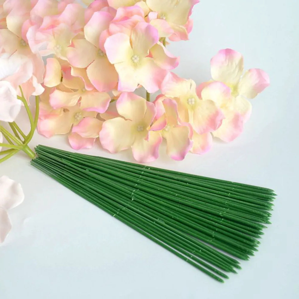

100 Pcs 17cm/25cm Gardening Potted Plastic Flower Rod Artificial Decoration Plant Wire Stem for Wedding Party Garden Home Office
