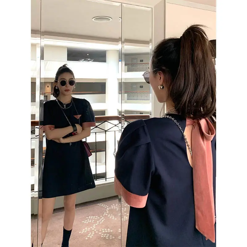 

2021 Summer New Women's Large Size Black Temperament Skirt Summer Fashion First Love Sweet Dress