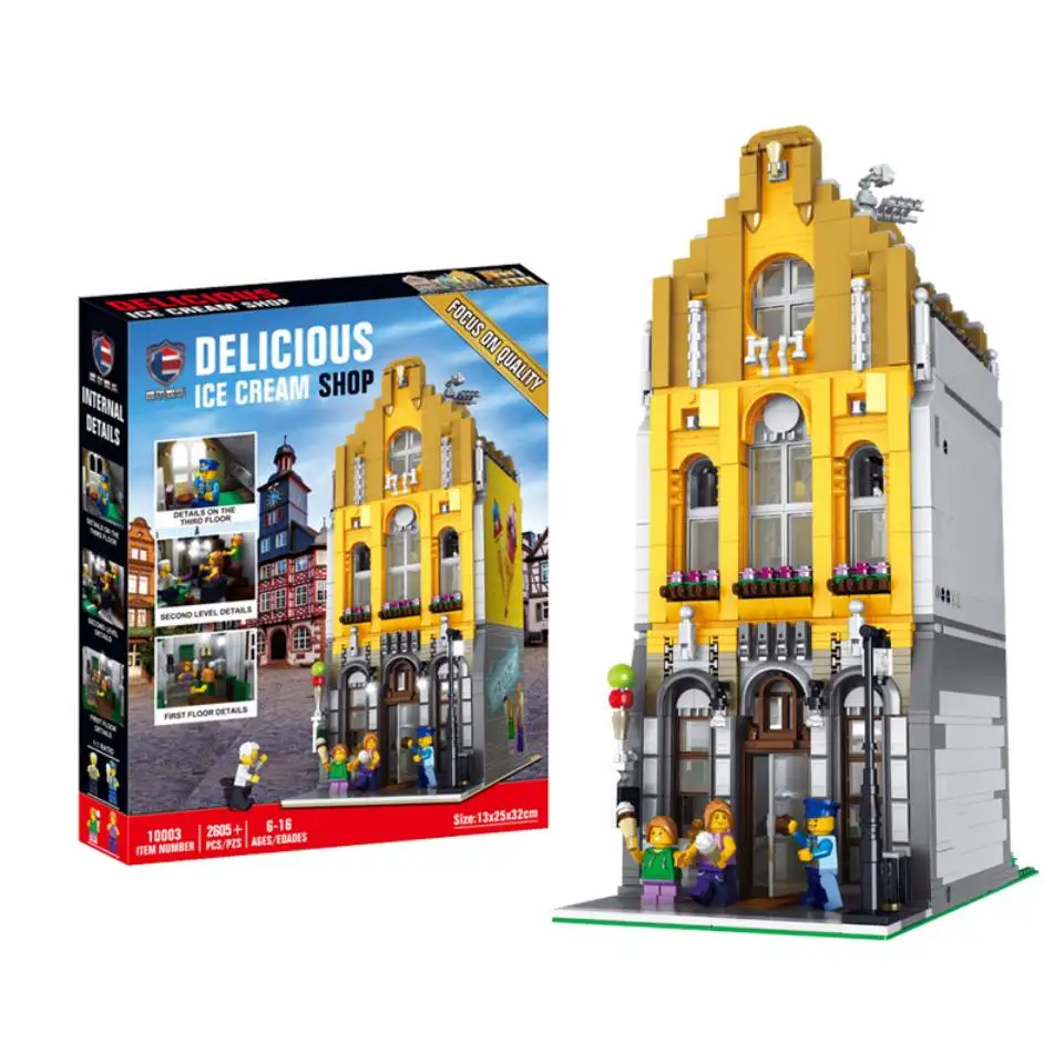 

Creator Expert Street View Hospital Moc Pet Shop City Brickstive Bike Cafe Modular Model Building Blocks Bricks Kid Toys Gifts
