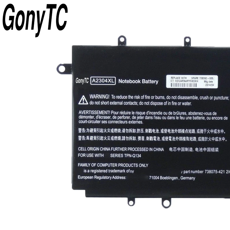 Оригинальный новый аккумулятор A2304XL для HP Chromebook 14-Q 14-Q010NR 14-Q000 14-q049wm HSTNN-LB5R 738392-005