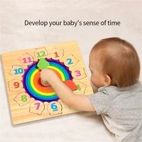 rainbow clock recognition board colorful baby montessori educational toys children learning developing toy christmas gift