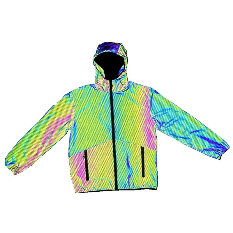 

2021 winter fashion scales grain to dazzle colour reflective jackets men leisure colorful luminous coat