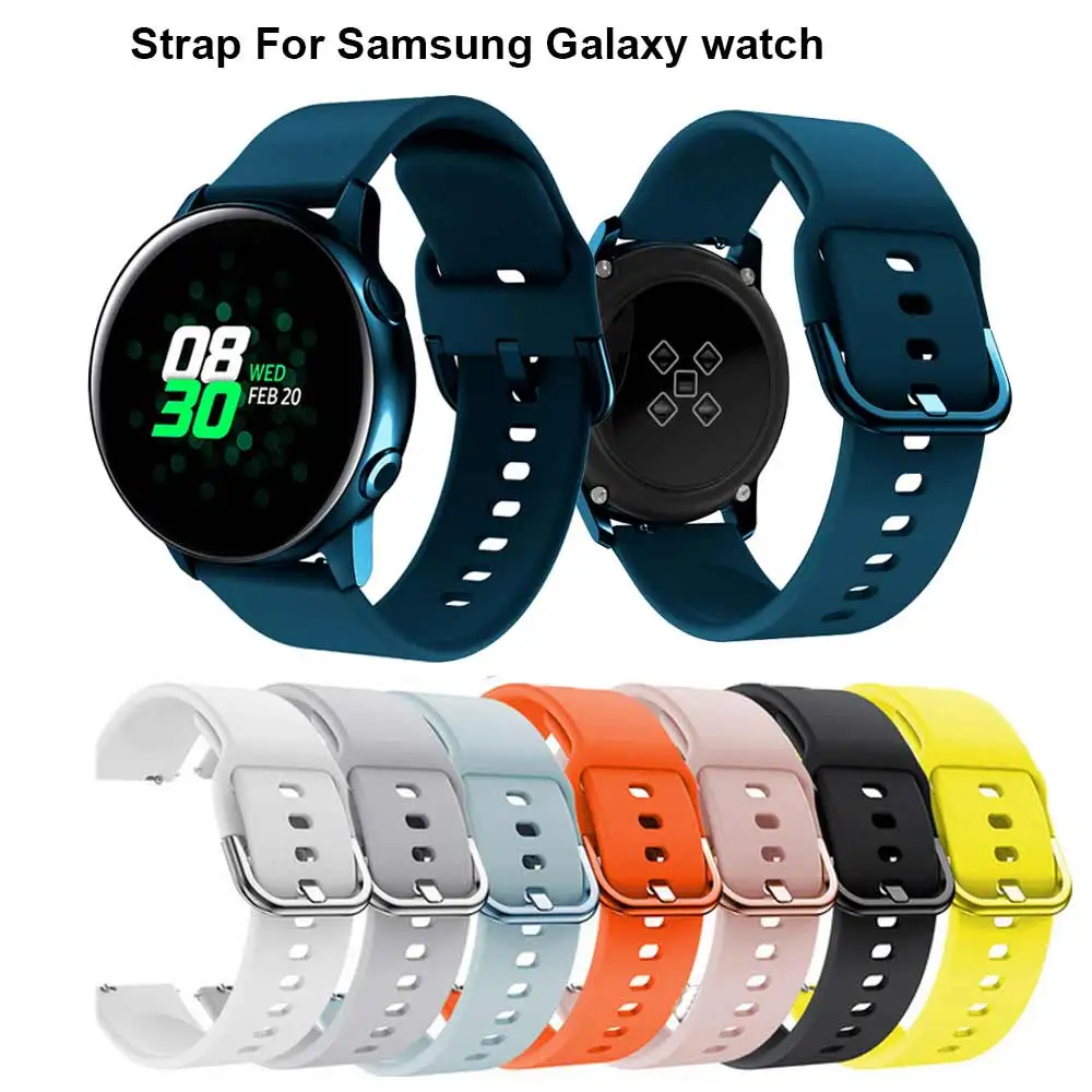 

20MM Silicone Original Sport Watch Band For Samsung Galaxy watch 42mm active smart Watch New Strap