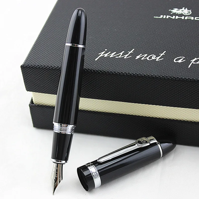 JINHAO 159 Европейский металлическая авторучка иридий средней чернильная ручка NIB, благородный белый Цвет для офиса Бизнес подарок расходные материалы