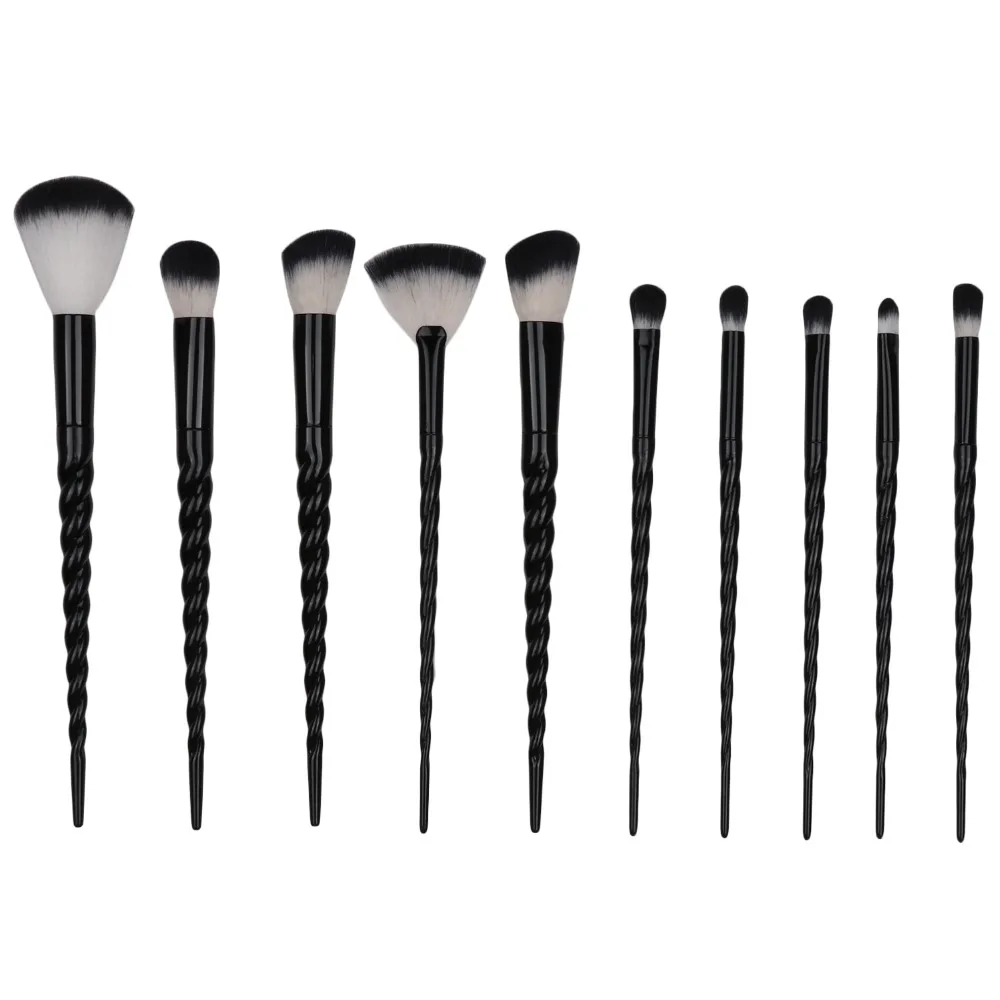Профессиональные 10 шт. спиральные белые кисти для макияжа с ручками белая пудра