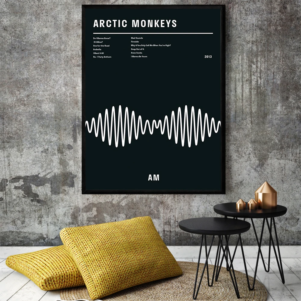 Плакаты и принты Black Arctic monkey AM альбом музыка типографические плакаты настенные