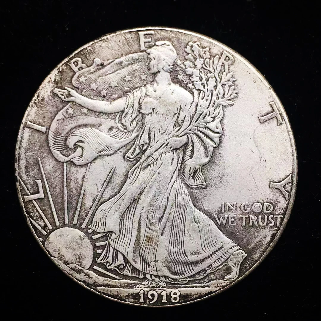 1918 античные серебряные монеты USA Old Copy копия Коллекционная ходьба Свобода