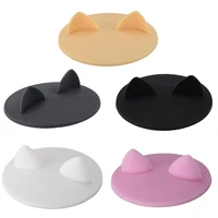 safe healthy food grade silicone cat ears shaped heat resistant lid leakproof coffee mug airtight sealed cup cover