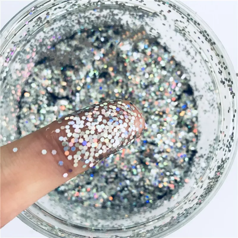 Ультратонкая 3D блестка для ногтей 1 мм точечная Лазерная сверкающая ПЭТ расшитая