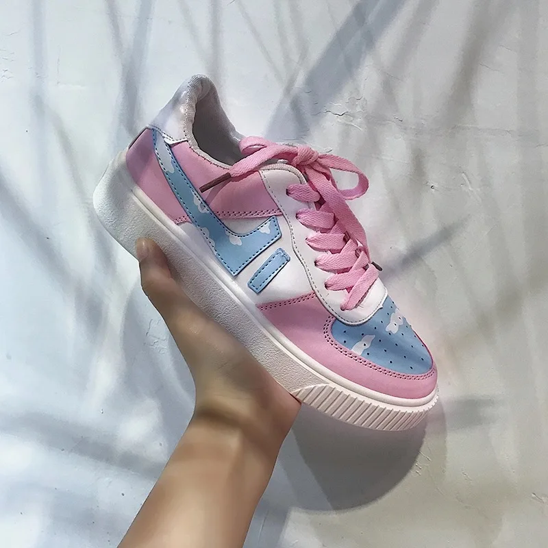 Женские тонкие туфли в японском стиле на весну и осень милые вулканизированной плоской подошве Корейском