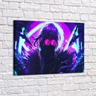 Картина League Of Legends - Неоновая Эвелинн красочная Картина на холсте, современный домашний декор комнаты