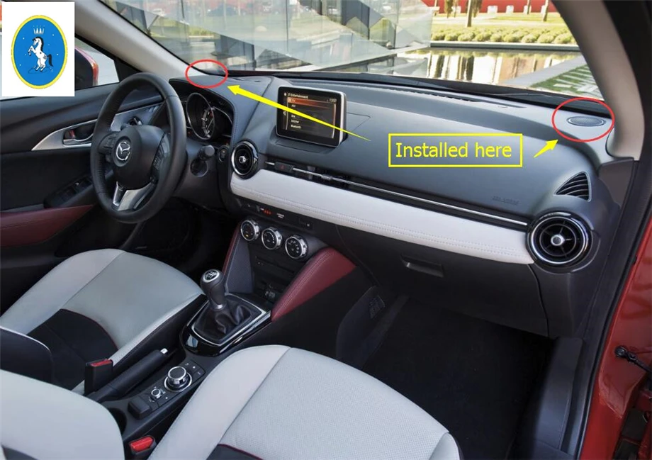 Yimaautotrim авто аксессуар Передняя внутренняя панель стерео динамик аудио кольцо Крышка отделка Подходит для Mazda 2 Demio-/ABS