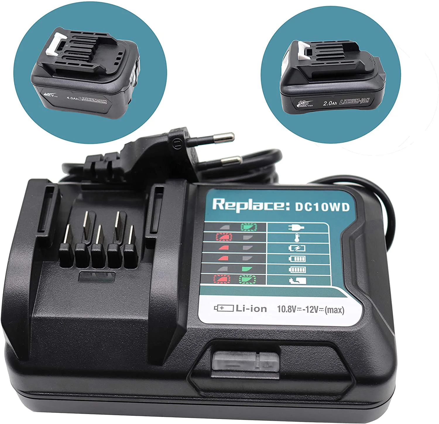 

DC10WD Charger Replace for MAKITA battery 10.8V 12V BL1016 BL1040B BL1015B BL1020B BL10DC10SA CL107FDWY CL107DWM AC100-260V