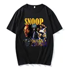 Хлопковая футболка Snoop Doggy Dogg с мультяшным принтом, свободная дизайнерская Повседневная футболка в стиле хип-хоп, новые футболки с коротким рукавом, хлопковая уличная одежда унисекс
