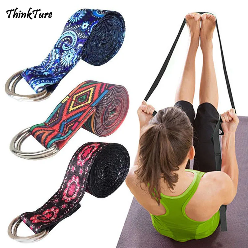 Женский эластичный ремень для йоги разных цветов с принтом D образное кольцо