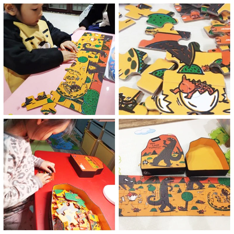 MiDeer пазл с динозавром 36 шт. креативный мультяшный 3 + Детский из бумаги обучающие