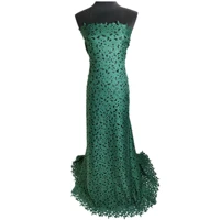 african lace fabric cotton material rhinestone beaded high quality emerald green royal blue gold teal wine laser cut dress cloth
