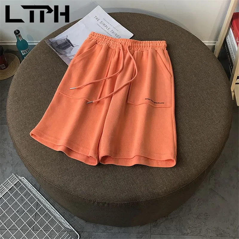 

LTPH Loose High Waist Five Points Pants Plus Size bottoms drawstring sweatpants casual all-match joggers women 2021 Summer New