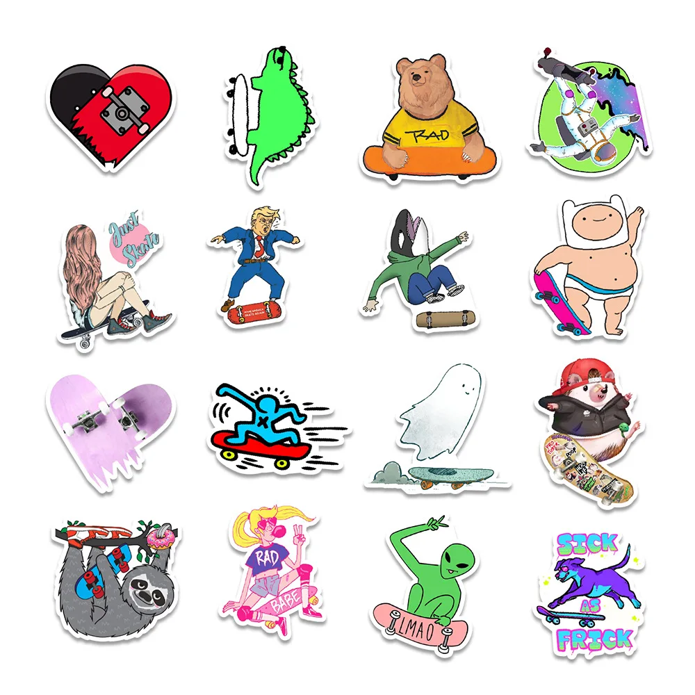 

100pcs Catoon Graffiti Stickers Skateboard Bicycle Car Guitar Laptop Waterproof Sticker Kids Stikers DIY Toys