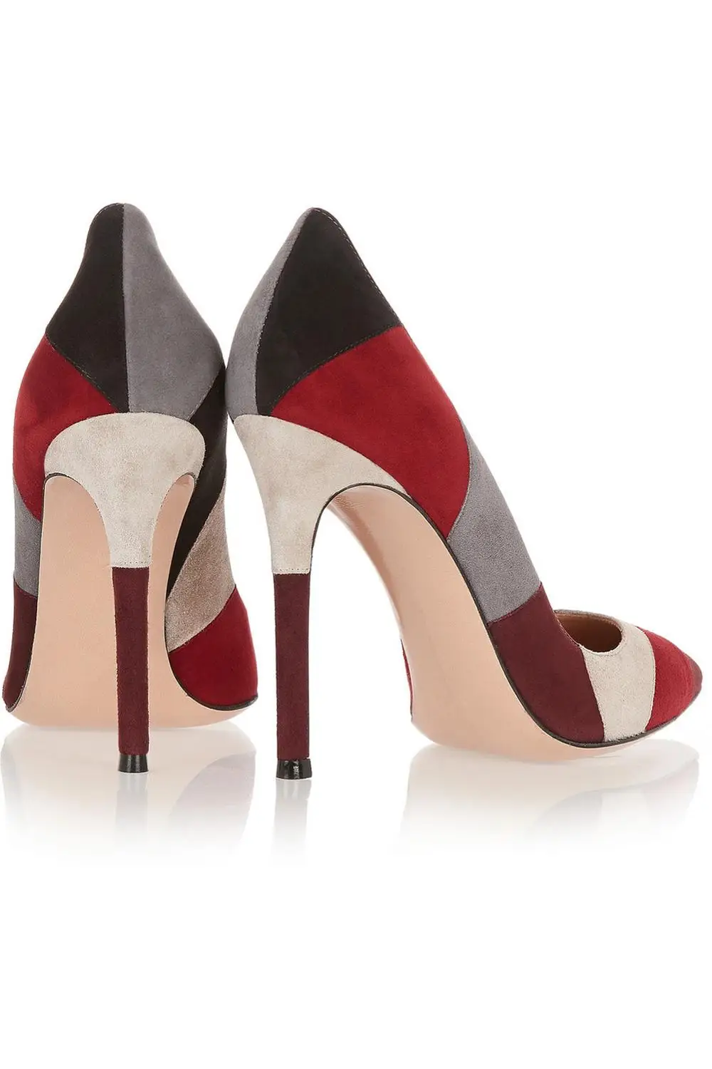 ASHIOFU 2020 New Handmade Stiletto High Heel Women Pumps Faux-suede Patchwork Party Prom Shoes Evening Fashion Pumps Court Shoes