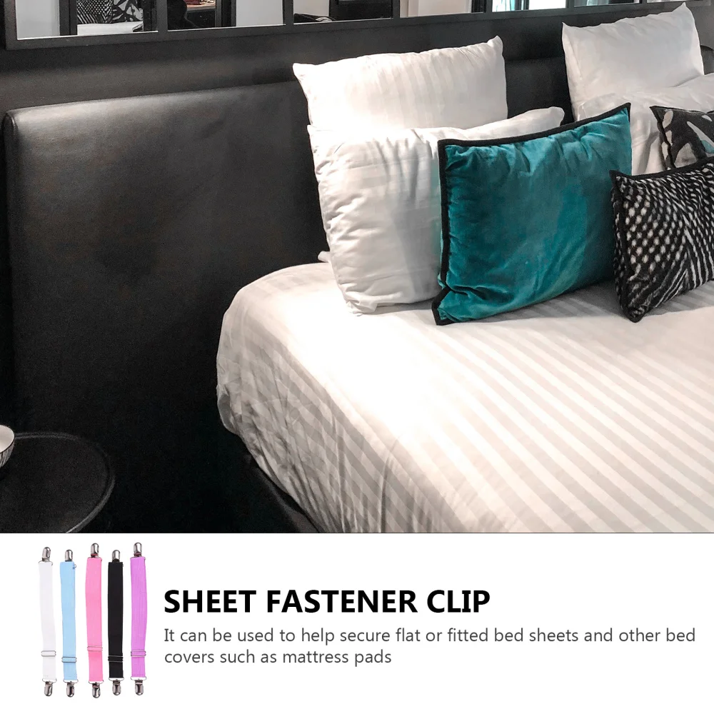 

5pcs Adjustable Sheet Clips Strap Bed Sheet Holder Mattress Gripper Clip