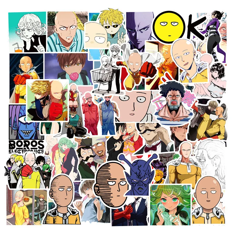 50 шт./компл. ONE PUNCH-MAN Genos King багажная коробка с тяговым стержнем граффити наклейки