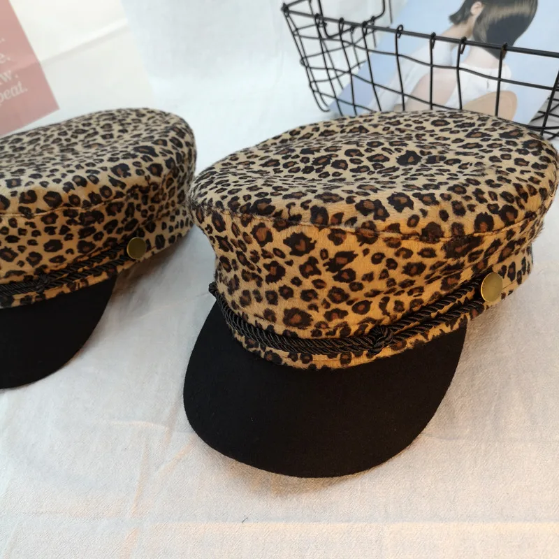 Модный Новый Винтажный Повседневный берет ZLD с леопардовым принтом сексуальная