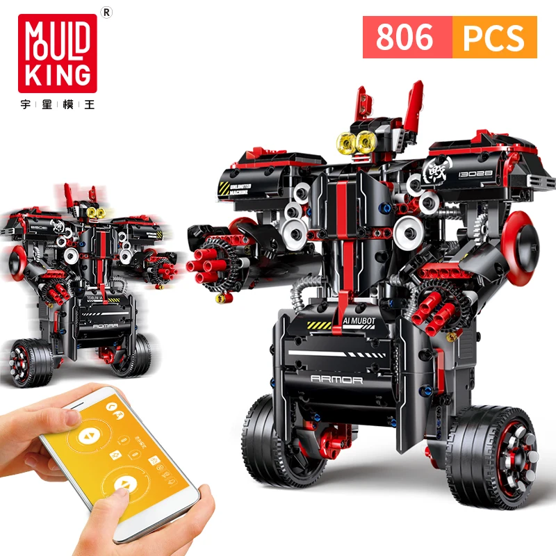 Робот конструктор строительные блоки игрушки для детей с пультом дистанционного