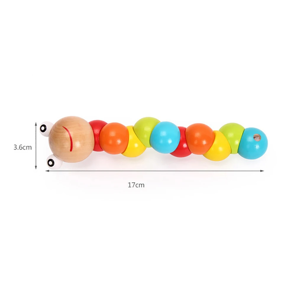 

Colorful Wooden Worm Puzzle Kids Early Learning Educational Toy Finger Game Puzzles Games Interactive toys